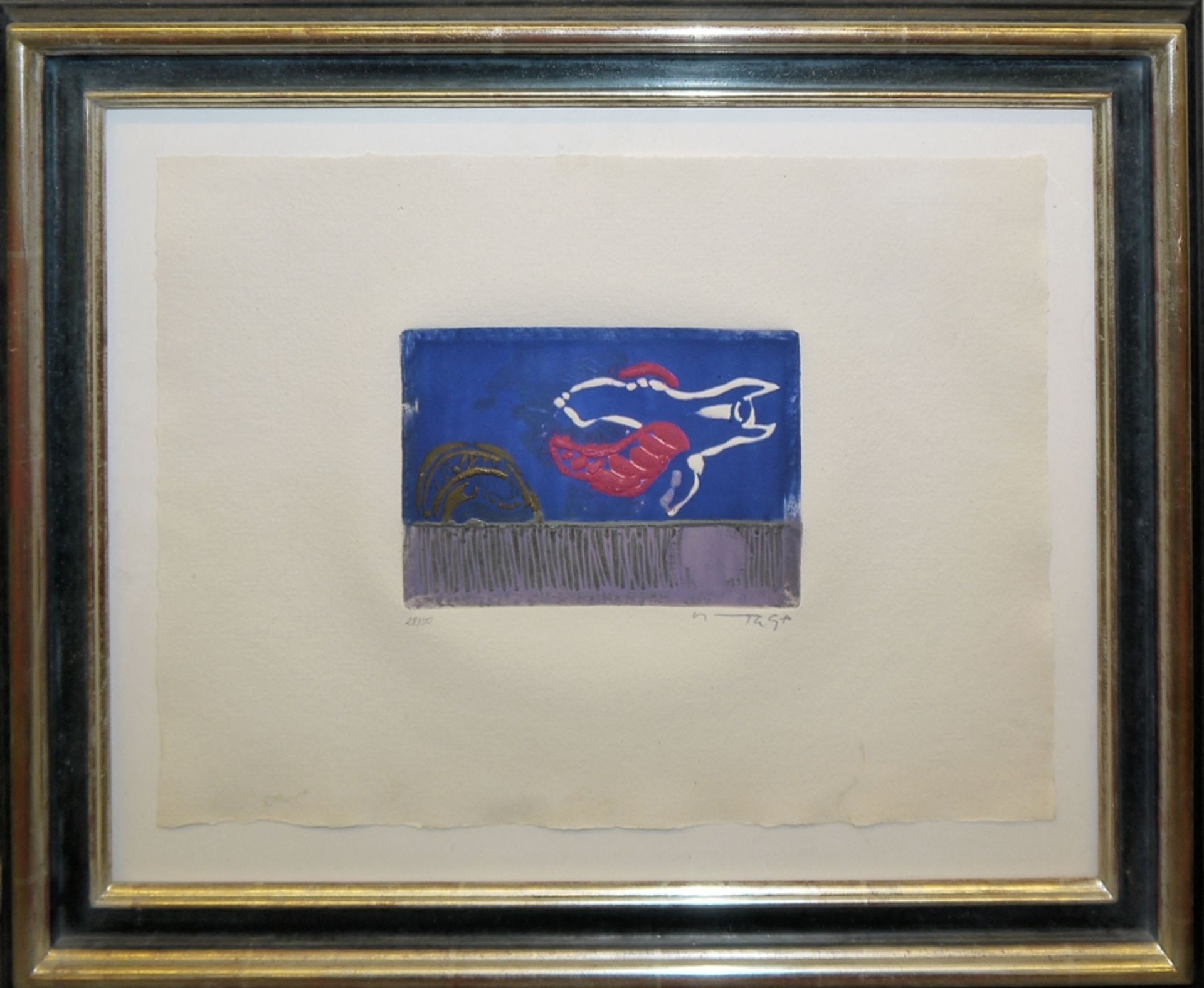 José Ortega, Vogel, 2 signierte Farbaquatinta-Radierungen, ansprechend gerahmt - Bild 2 aus 2