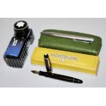 Dreimal Montblanc: Kolbenfüller Meisterstück, Kugelschreiber Ballpix und Tintenfass