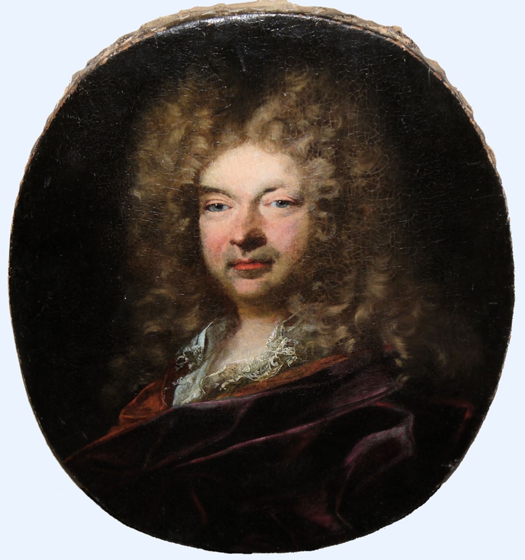 Hyacinte Rigaud zugeschr., Brustporträt eines vornehmen Herrn mit Allongeperücke, Ölgemälde um 1690