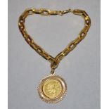 Armband mit Zodiac-Medaille Sternzeichen Löwe, Gold