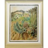 Wilhelm Bartsch, Südländische Landschaft mit Kakteen und Agaven, Ölgemälde, gerahmt