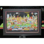 Charles Fazzino, "Good evening....New York", große sign. 3-D Arbeit im Künstlerrahmen