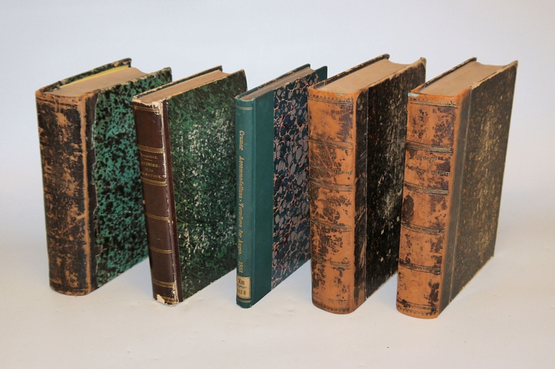 5 antiquarische medizinische Bücher über innere Medizin, Augen und Geburtshilfe, 1849-1872 - Bild 2 aus 2