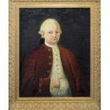 Porträtist um 1780, Halbporträt eines vornehmen Herrn, Ölgemälde, Goldstuckrahmen