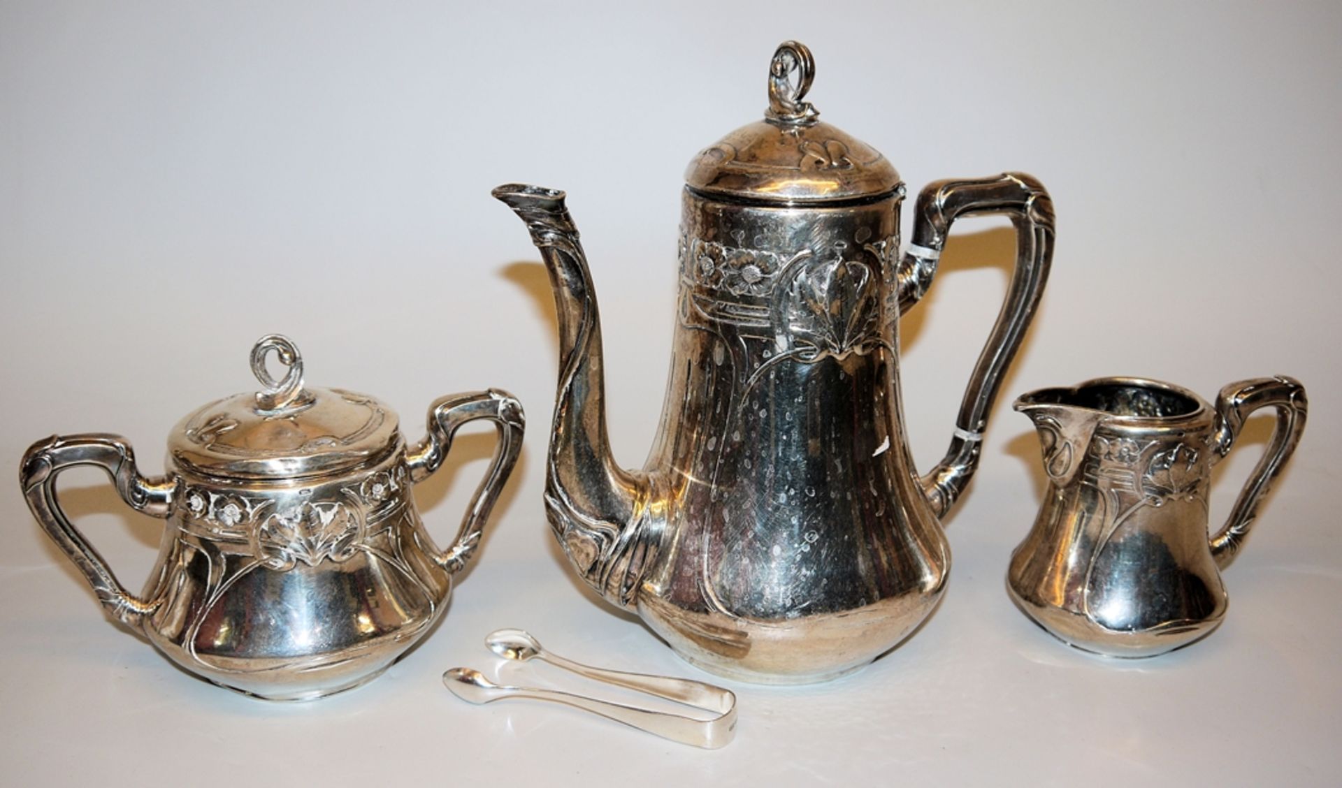 Silberner Kaffeekern des Jugendstils von Brahmfeld & Gutruf, Hamburg um 1910