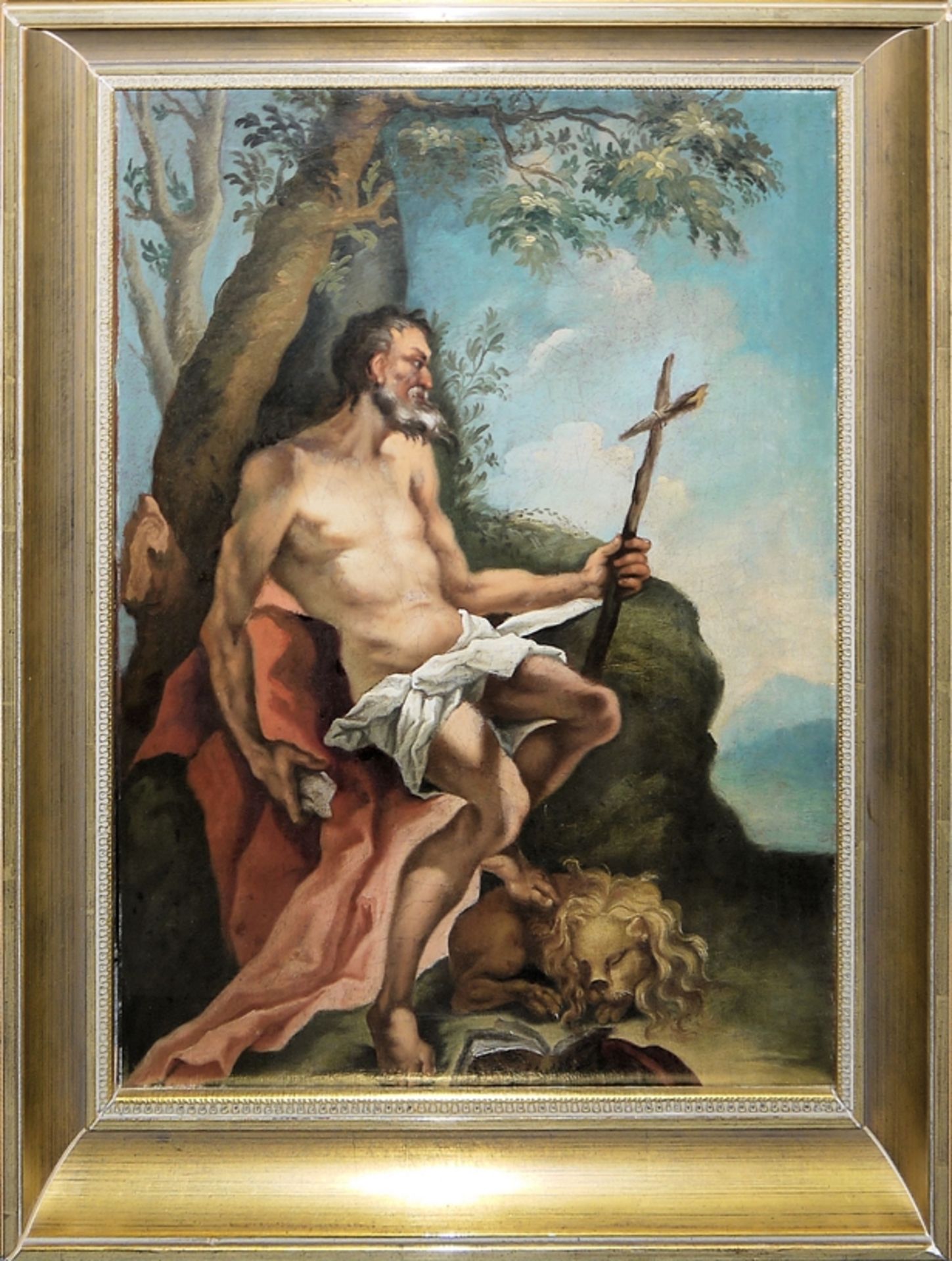 Italienische Schule & Alpenländisch um 1760, Der Heilige Hieronymus mit dem Löwen & Maria Himmelfah - Bild 5 aus 8