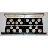 Vier Sets mit 21 Silbermünzen zur Olympiade Moskau 1980 