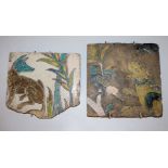 Zwei safawidische Bildfliesen, wohl Isfahan, Persien 16./17. Jh.