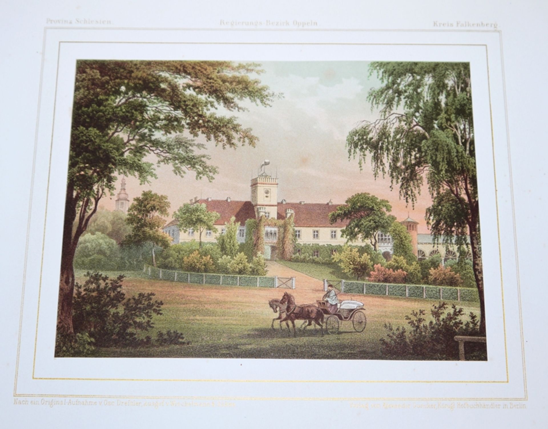 Landkarte Schlesiens, handgemalt, 17./18. Jh. & Antiquarisches zu Schlössern und Residenzen Preußen - Bild 2 aus 3