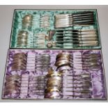 Umfangreiches Tafel- u. Frühstücksbesteck für 12 Personen, Silber, 1. H. 20. Jh.