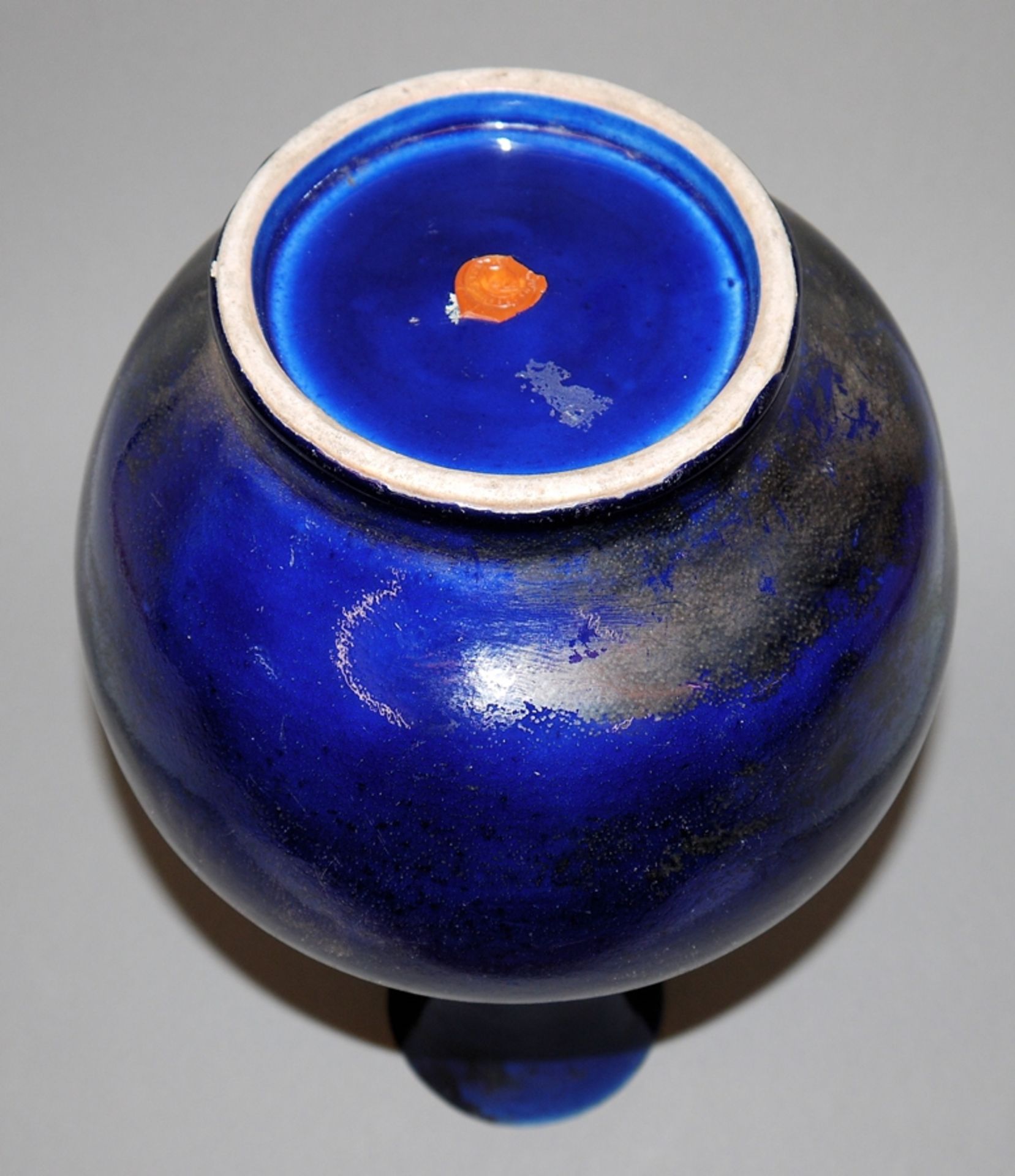 Monochrome Flaschenvase in Kobaltblau, China um 1900 - Bild 3 aus 3