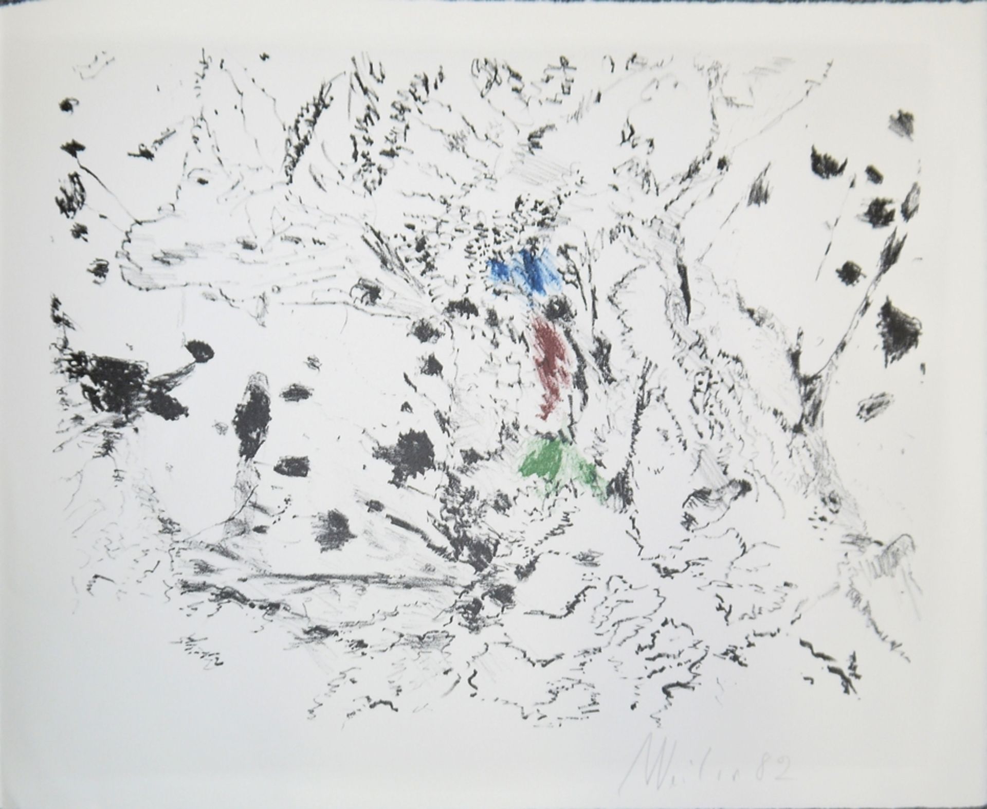 Max Weiler, Abstrakte Komposition, signierte Farblithographie von 1982 - Bild 2 aus 4