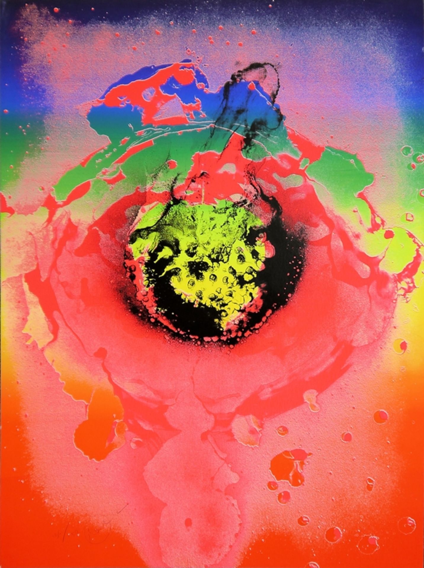 Otto Piene, "Nach dem Regenbogen", großer sign. Farbsiebdruck