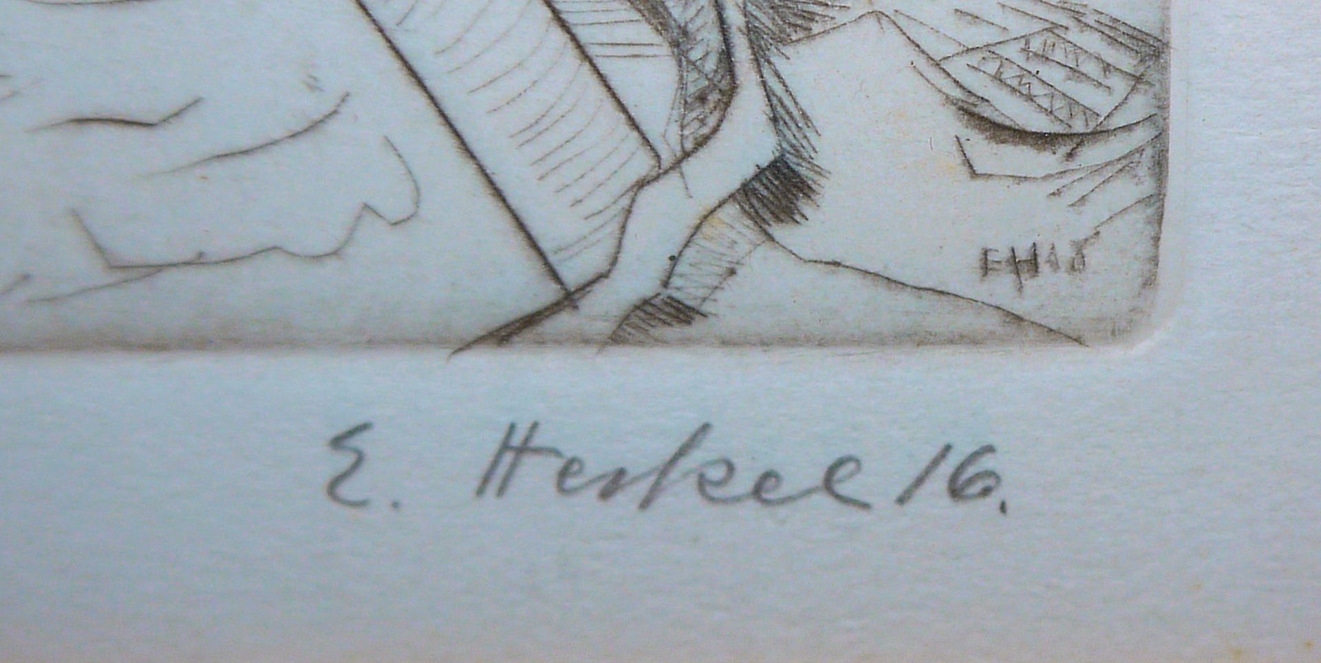 Erich Heckel, Hafeneinfahrt, signierte Radierung von 1916, gerahmt - Bild 3 aus 3