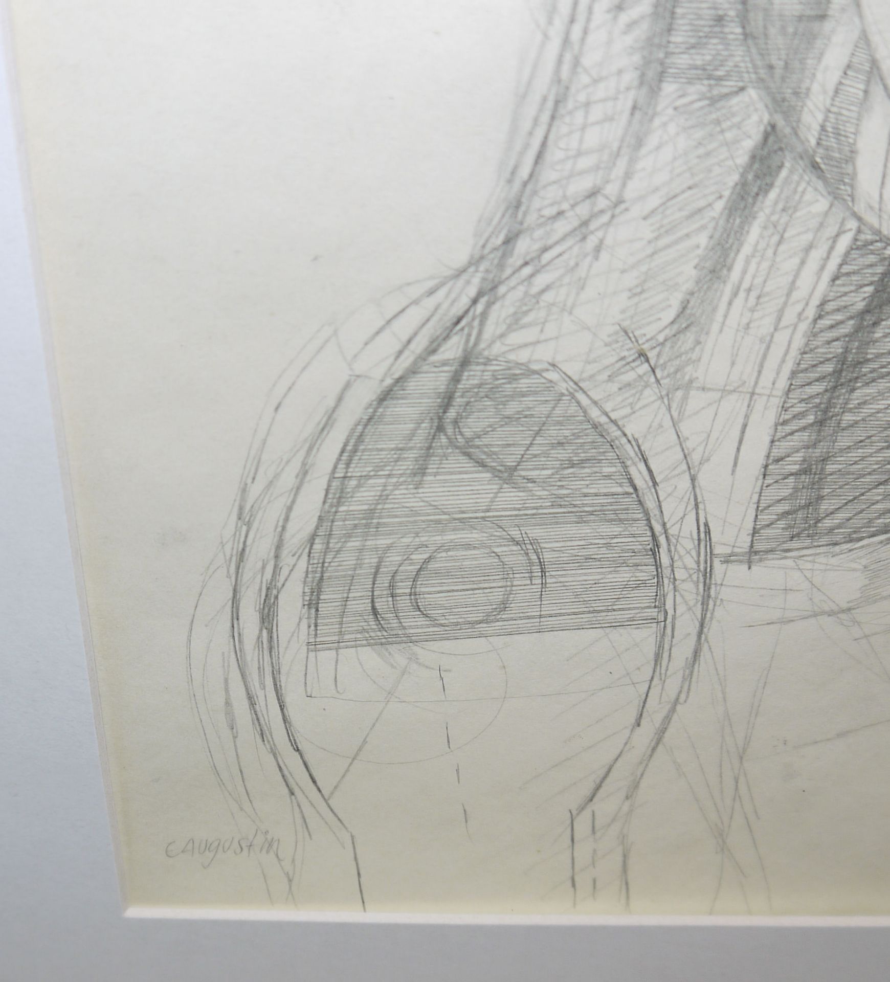 Edgar Augustin, Kopf, Zeichnung, gerahmt - Bild 3 aus 3