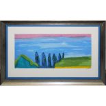 Amos Yaskil, Landschaften, 2 signierte Farbserigraphien, galeriegerahmt