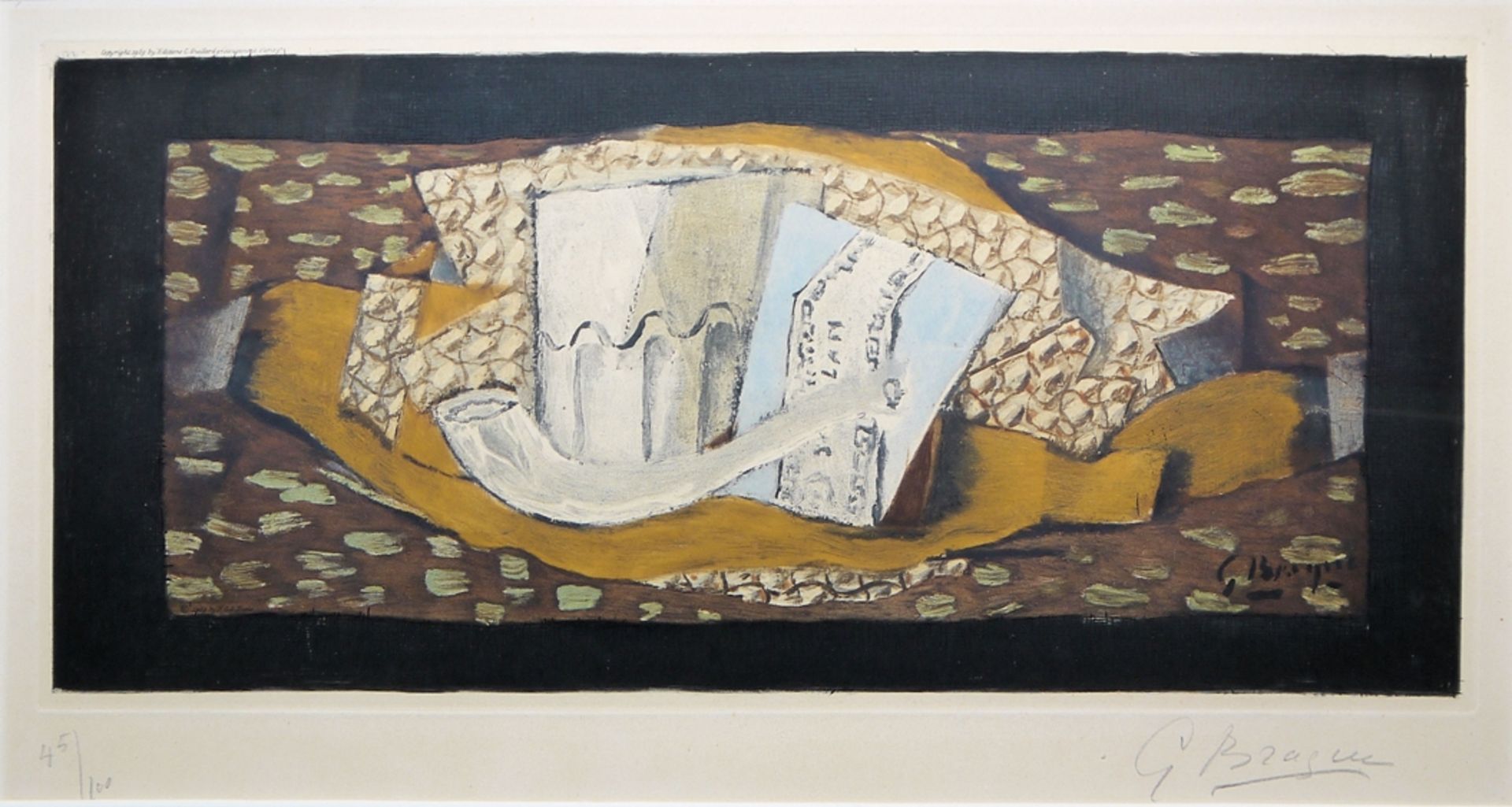 Georges Braque, Nature Morte au verre et a la Pipe (Still Life with Glass and Pipe), Collotypie mit - Bild 2 aus 3