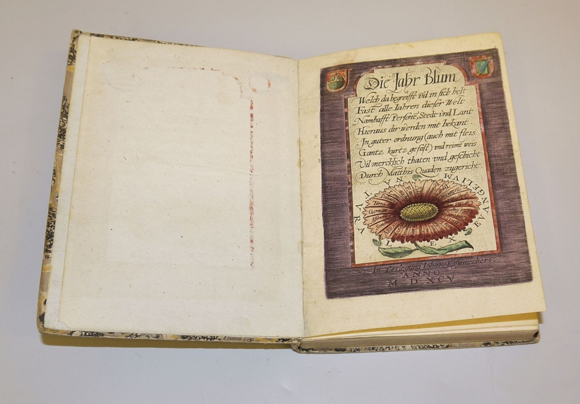 3 seltene Bücher zu Religion und Geschichte des 16. Jhs. in einem Band: Die Jahr Blum von 1595, Mah