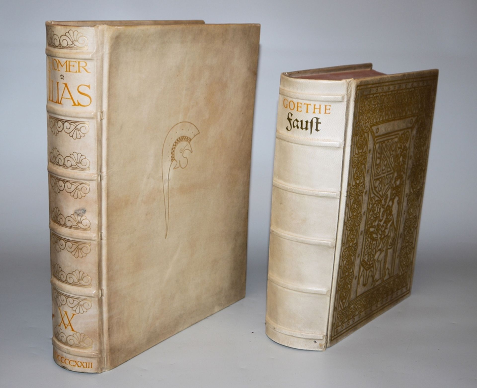 Homers Ilias von J. H. Voss mit Holzschnitten von Ludwig von Hofmann, 1923 &  Goethe, "Faust" m. Ei - Bild 2 aus 2