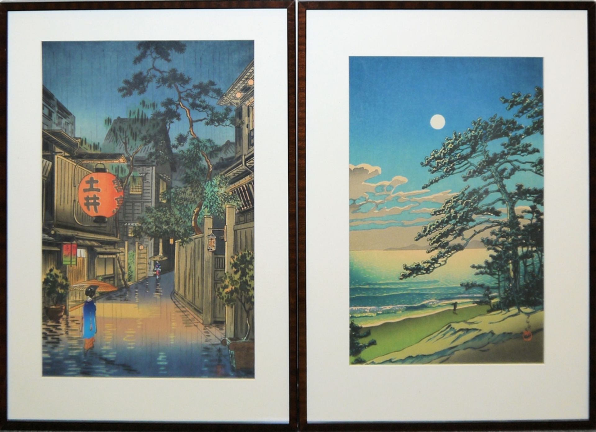 12 Ukiyo-e, japanische Farbholzschnitte der Uchida Art Co., Kyoto Mitte 20. Jh.