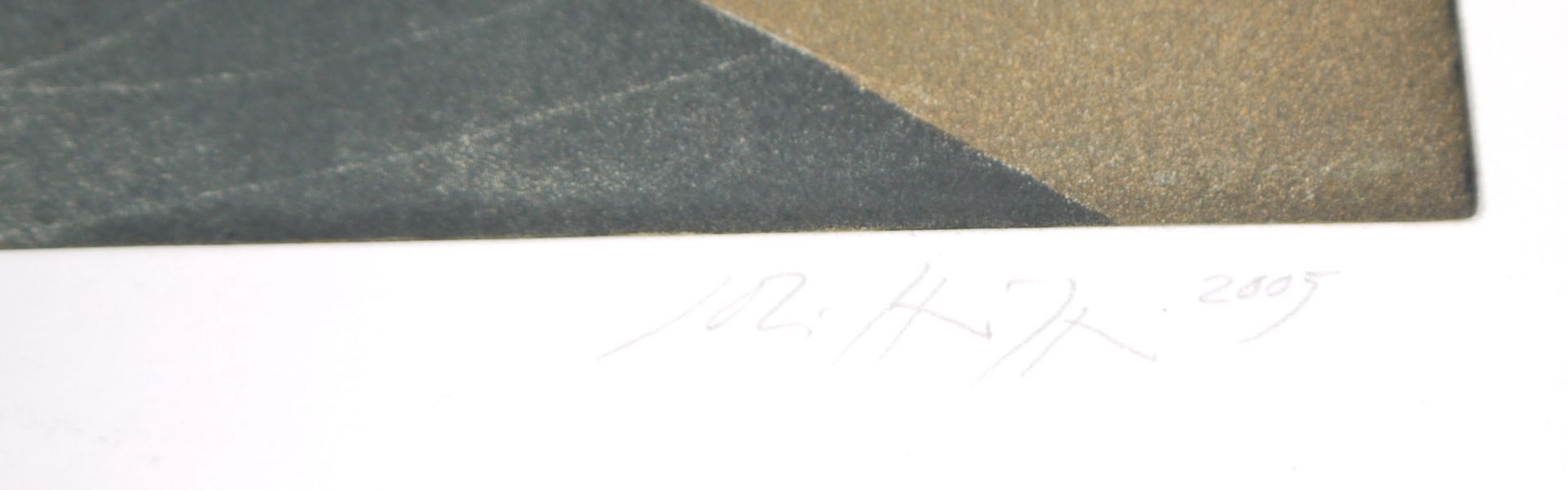 Johannes Hüppi, Kellnerin mit Weißweinglas, große signierte Farbaquatinta-Radierung von 2005 - Bild 2 aus 2