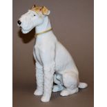 Franz Nagy, Sitzender Foxterrier, Allach-Porzellan um 1935 