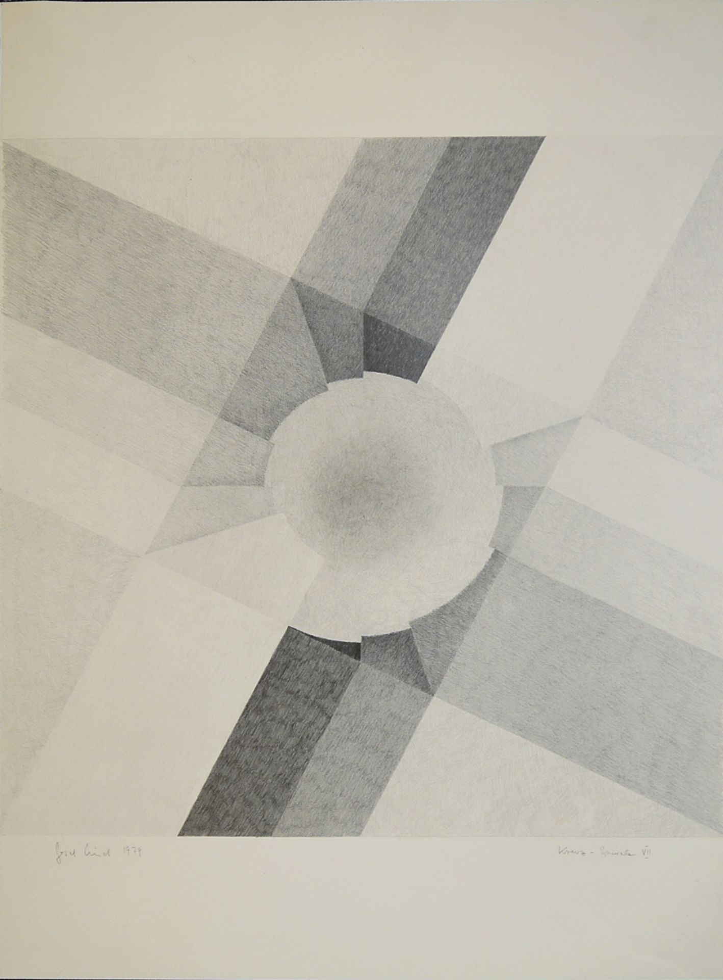 Gerd Lind, "Transition VII" u. "Kreuz-Spirale VII", Zeichnungen von 1977-78/ 1979 & Dag Seemann, "M