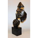 Deutscher Bildhauer, Bronze "Die Stille, Hommage de Salvatore Dali"