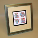 Ben Eine, "LOVE", 3 Lenticulare von 2017, galeriegerahmt