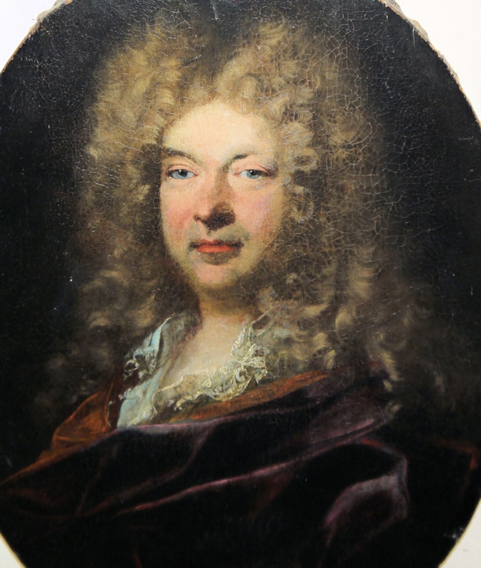 Hyacinte Rigaud zugeschr., Brustporträt eines vornehmen Herrn mit Allongeperücke, Ölgemälde um 1690 - Bild 2 aus 2