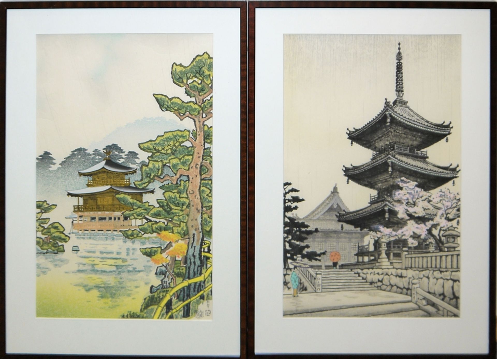 12 Ukiyo-e, japanische Farbholzschnitte der Uchida Art Co., Kyoto Mitte 20. Jh. - Bild 4 aus 7