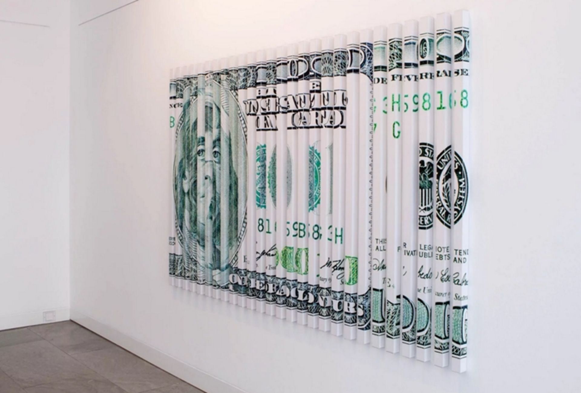Dennis Loesch, The Federal Reserve Note, Wandobjekt, Inkjet-Print auf Aluminiumstäben von 2012 - Bild 2 aus 3