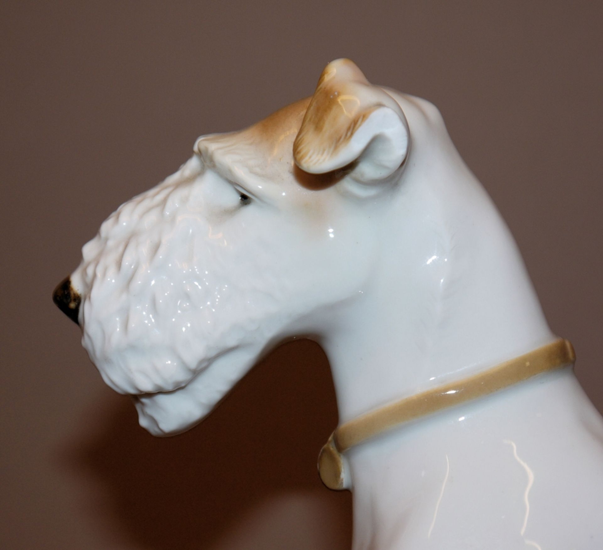 Franz Nagy, Sitzender Foxterrier, Allach-Porzellan um 1935  - Bild 4 aus 4