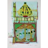 Friedensreich Hundertwasser, "10002 Nights Homo Humus Come Va How Do You Do", handsignierte farbige