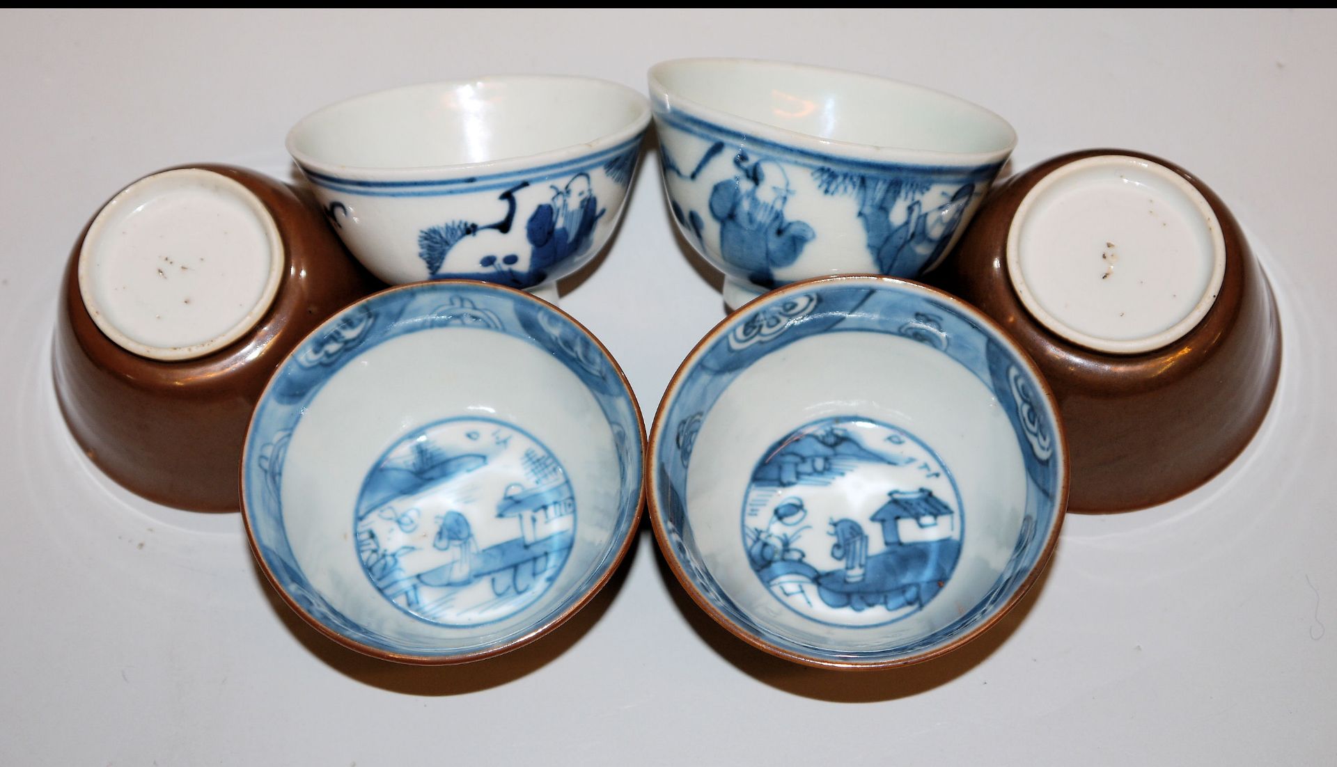 Acht Koppchen und sechs Untertassen, Exportporzellan mit Sammlungsnummer August des Starken, China  - Bild 3 aus 3