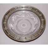 Glasschale mit Silbermontur, frühes 20. Jh.