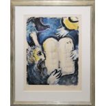 Marc Chagall, Moses und die Zehn Gebote, sign. Farblithografie, gerahmt