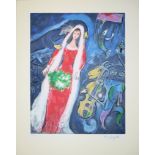 Marc Chagall, "Les Maries Au Village", große Farbserigraphie