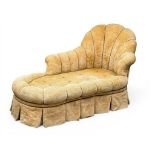 A Victorian Style Chaise Lounge with Shell Form Back. 176cm.