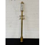 A Late 20th Century Portuguese Style Brass Marine Stick Barometer. Dejoka, London. 93cm.