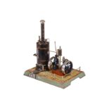 Märklin Schiffsdampfmaschine, uralt, handlackierter Kessel, KD 8, mit Brenner und Armaturen,