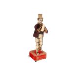 Seltener DECAMPS Automat, um 1890, ”Dessinateur”, mit Stift und Papier, an Hocker stehend, in