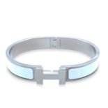 Hermes Clic H Bracelet Palladium-Plated White