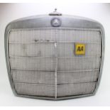 Mercedes-Benz W108 bonnet radiator grill in chrome, with 250 SE model badge and vintage AA badge,