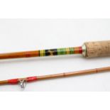 Alcock's 'Luckstrike' split cane fishing rod, together with Alcock's 'Nimrod and Alcock's 'Hughes