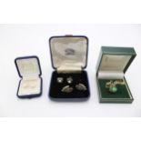 A group of vintage silver and costume jewellery, including a pair of silver, pearl and marcasite