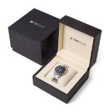 A Tag Heuer Carrera Calibre 5 Automatic wristwatch, the black signed dial with baton numerals,