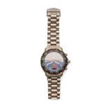 A Tag Heuer Professional 200m Chronograph, model CA1210, the signed blue dial with three