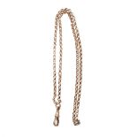 A 9ct gold belcher watch chain with clasp, chain circa 43cm long, 6.2g.
