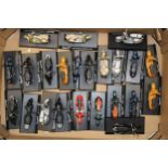 A group of Maisto die cast model, Vespa scooters mounted on display plinths to include, 125 ET4,